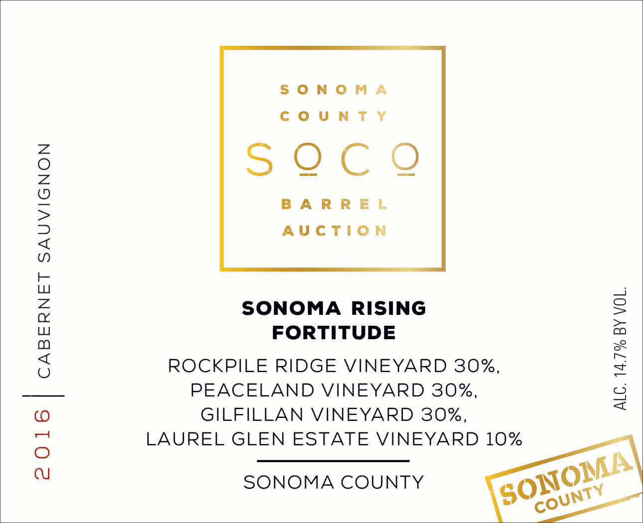Sonoma Rising Fortitude Cabernet Sauvignon (Sonoma Barrel Auction) 2016
