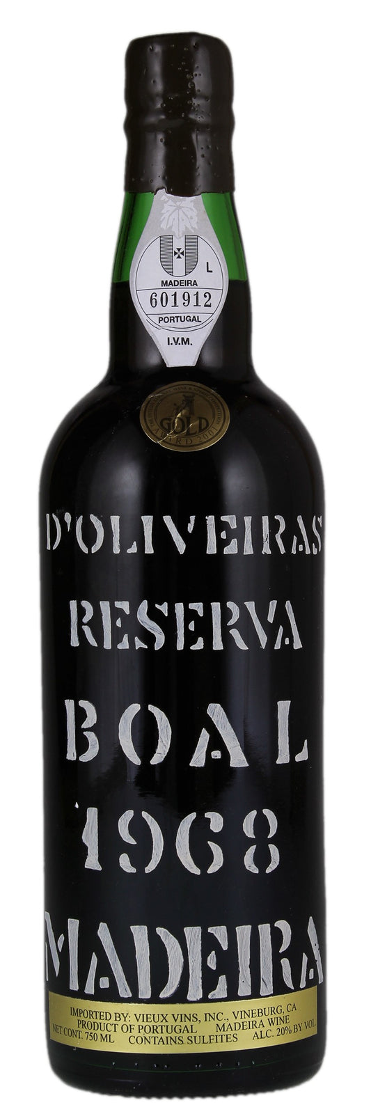 D'Oliveira Boal Madeira 1968  Front Bottle Shot