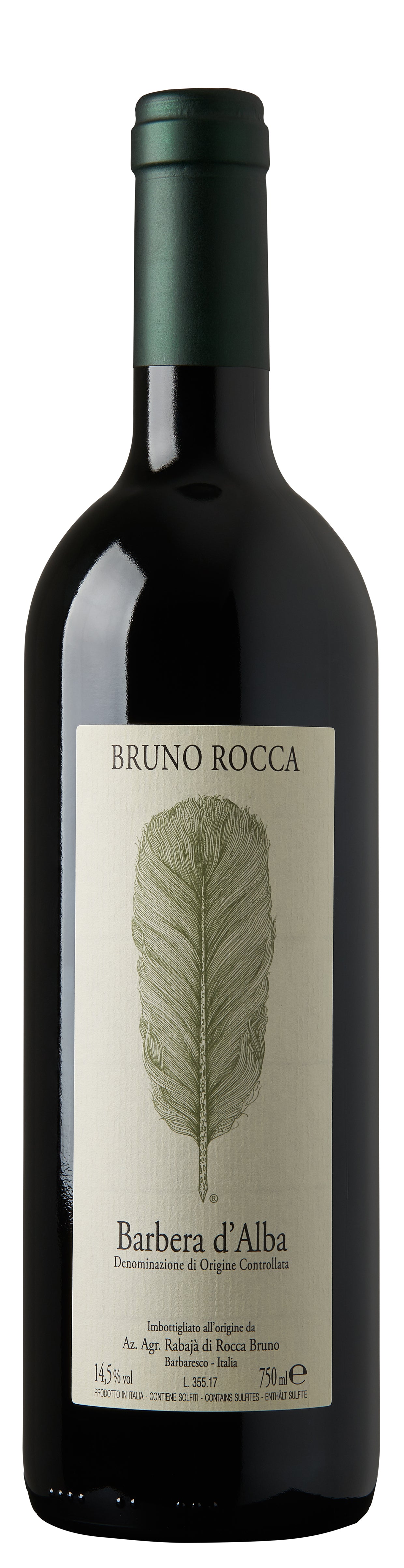Bruno Rocca Barbera d'Alba 2022  Front Bottle Shot