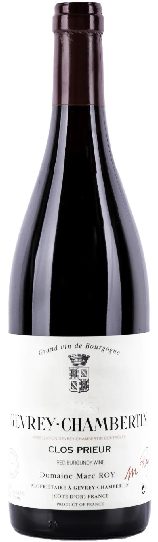 Domaine Marc Roy Gevrey-Chambertin Clos Prieur 2021  Front Bottle Shot
