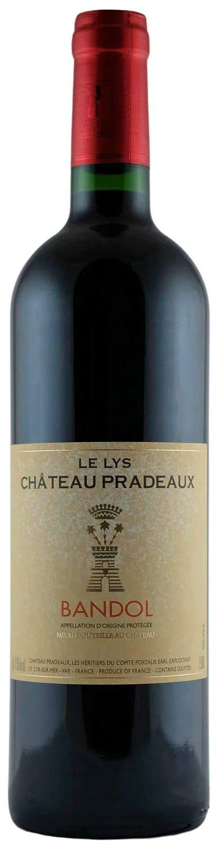 Chateau Pradeaux Le Lys Bandol Rouge 2020  Front Bottle Shot