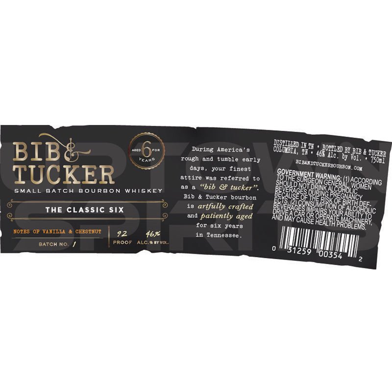 Bib & Tucker The Classic Six Small Batch Bourbon Whiskey 750ml