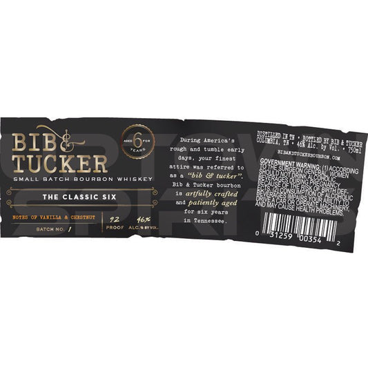 Bib & Tucker The Classic Six Small Batch Bourbon Whiskey 750ml