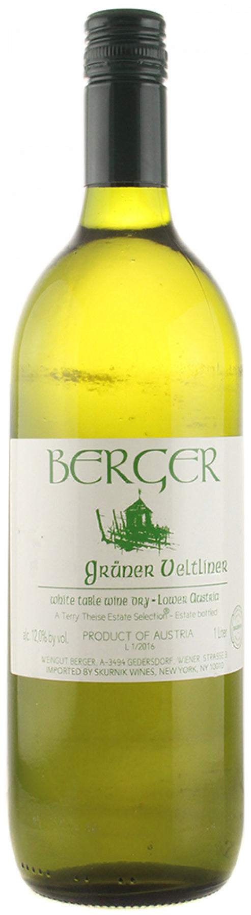 Berger Gruner Veltliner (1 Liter) 2023  Front Bottle Shot