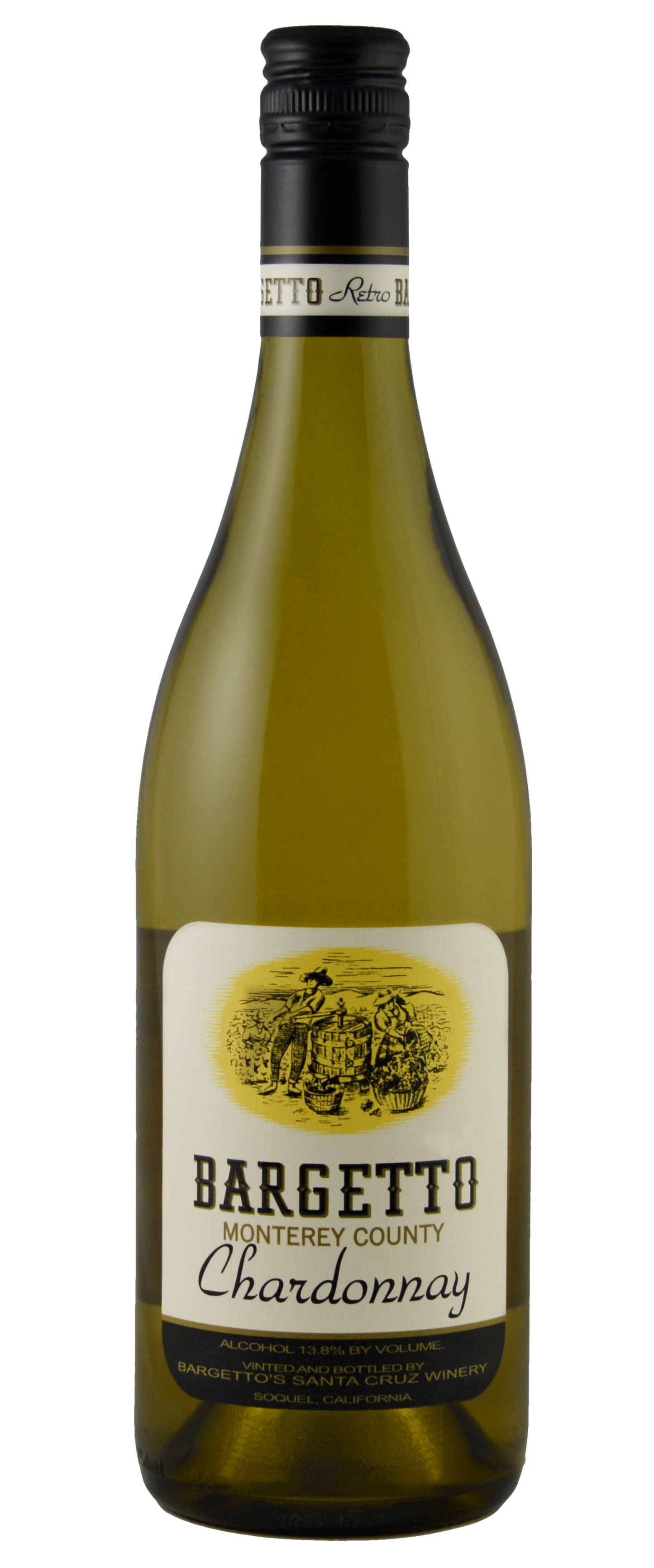 Bargetto Monterey Retro Chardonnay 2021  Front Bottle Shot