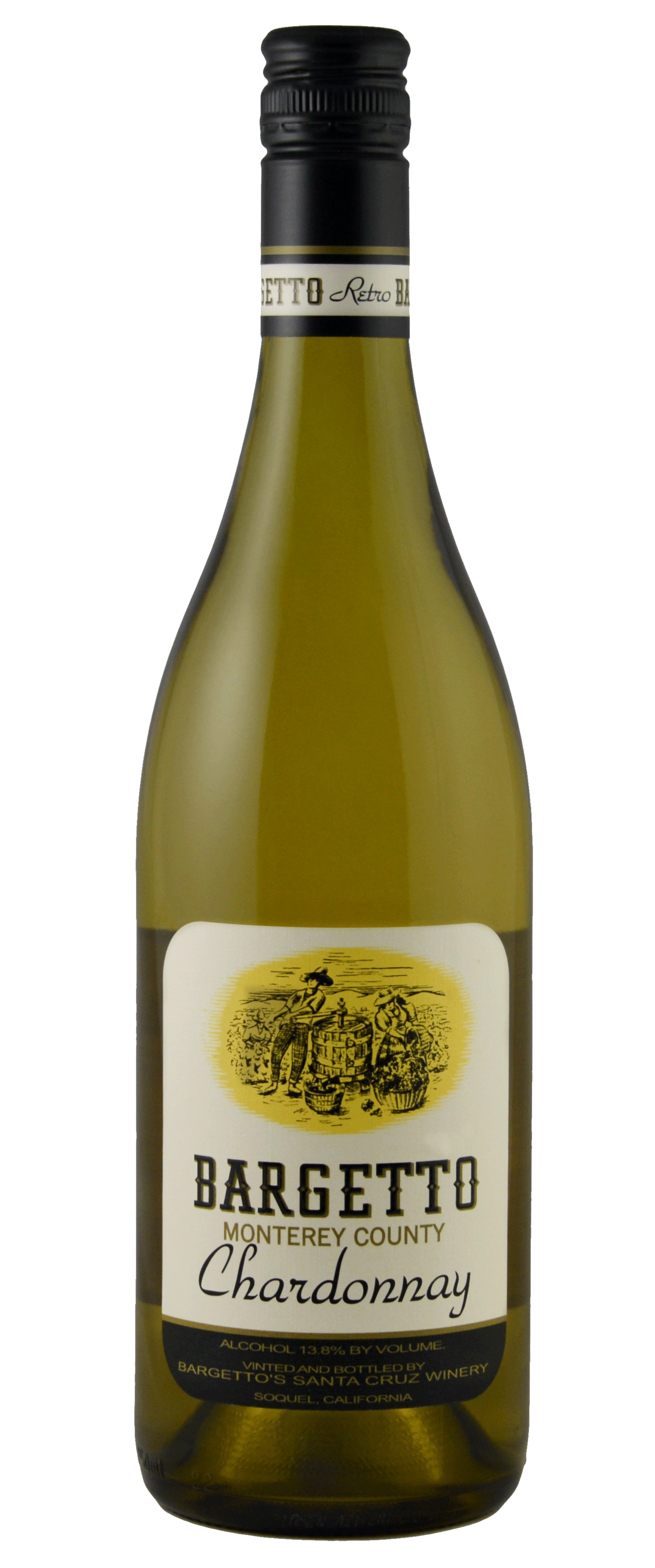 Bargetto Monterey Retro Chardonnay 2021  Front Bottle Shot