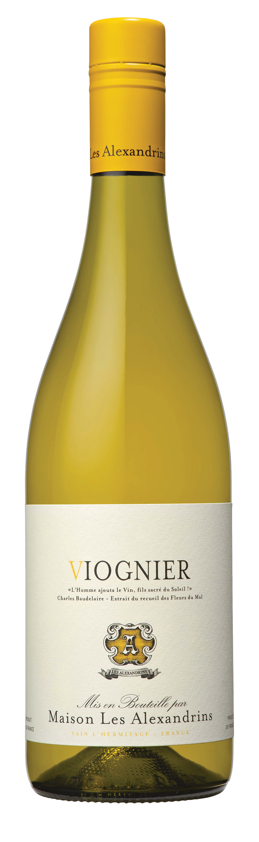 Les Alexandrins Viognier 2023  Front Bottle Shot