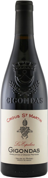 Crous St Martin Gigondas Les Espaliers 2022  Front Bottle Shot