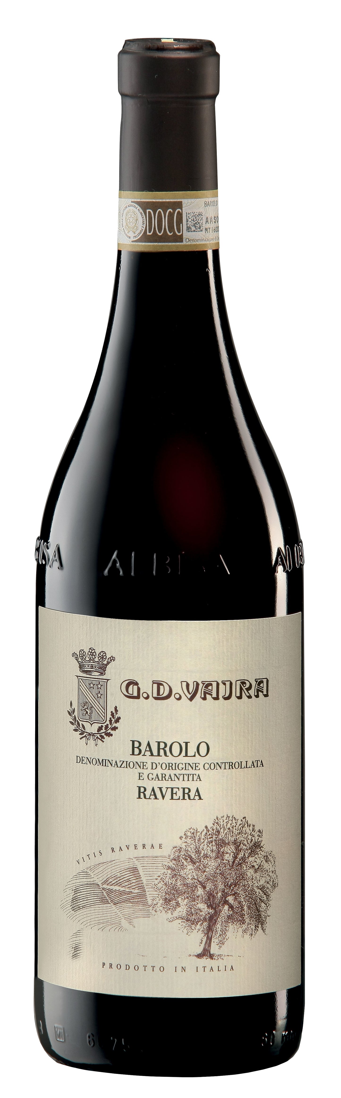 G.D. Vajra Barolo Ravera 2020  Front Bottle Shot