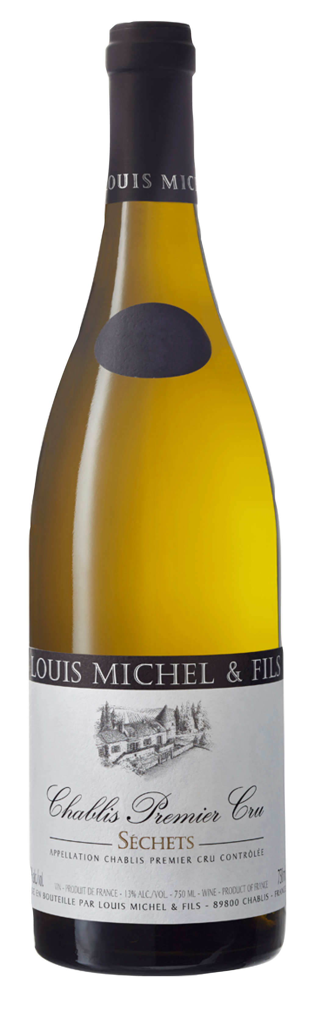 Louis Michel Chablis Sechets Premier Cru 2022  Front Bottle Shot