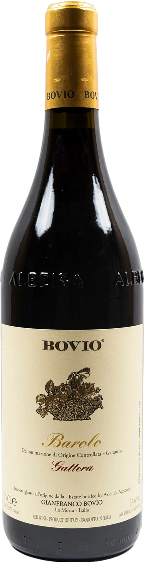 Bovio Barolo Gattera 2018  Front Bottle Shot
