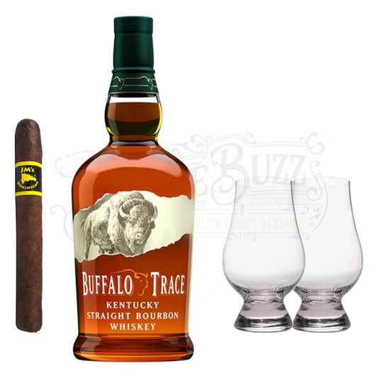 Buffalo Trace Bourbon with Glencairn Set & Cigar Bundle