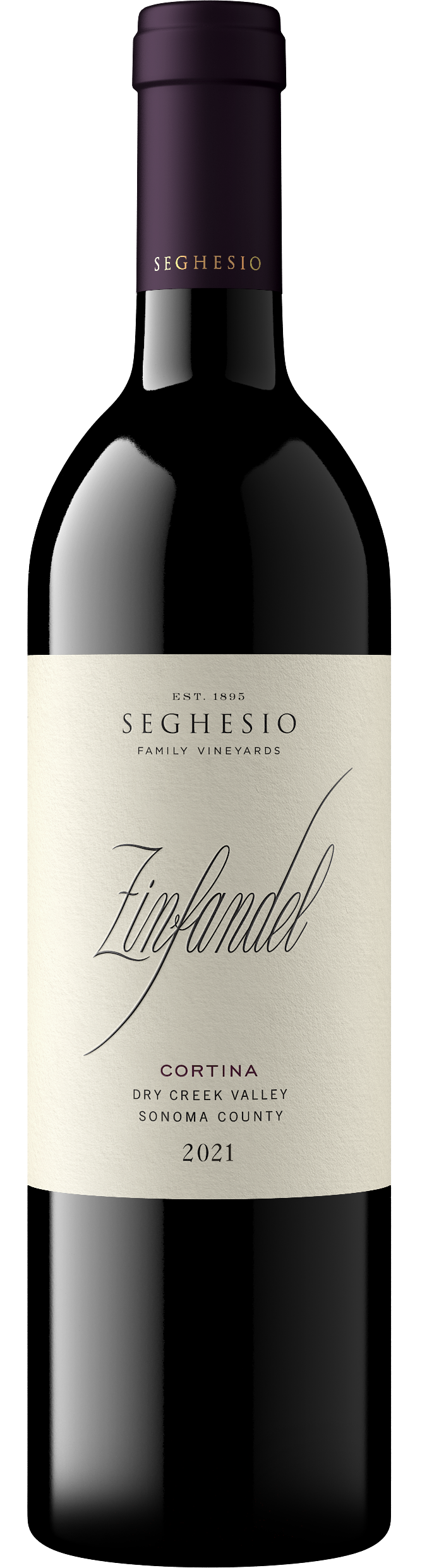 Seghesio Cortina Zinfandel 2021  Front Bottle Shot