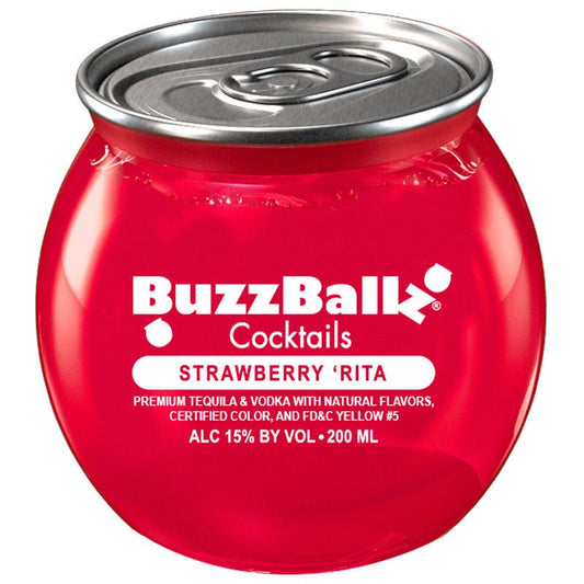 BuzzBallz Strawberry Rita Cocktails Full Case 24/200ml