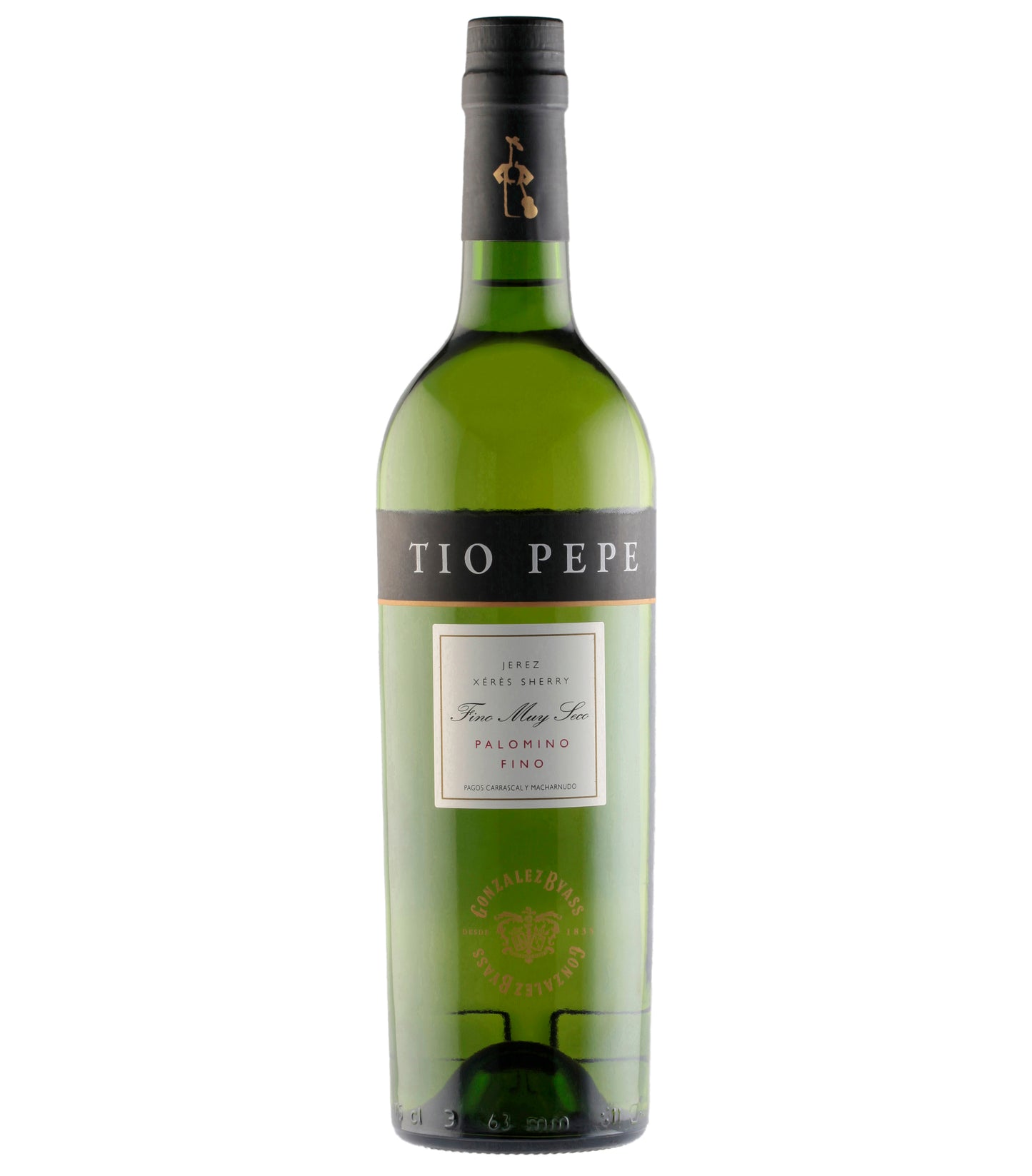 Gonzalez Byass Tio Pepe Fino Sherry  Front Bottle Shot