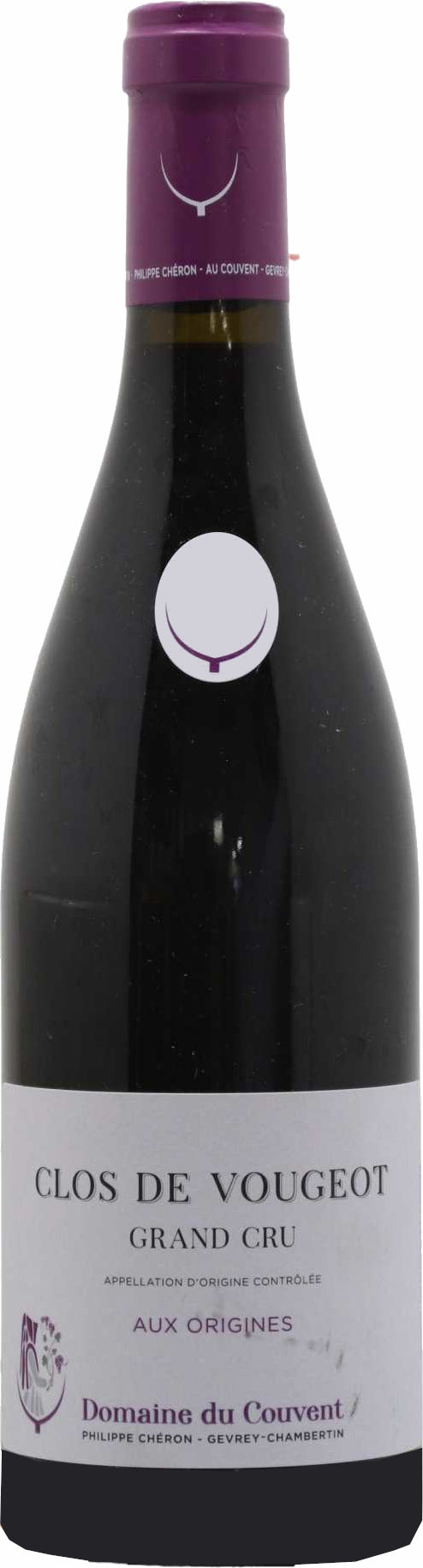Domaine du Couvent Clos de Vougeot Aux Origines Grand Cru 2021  Front Bottle Shot