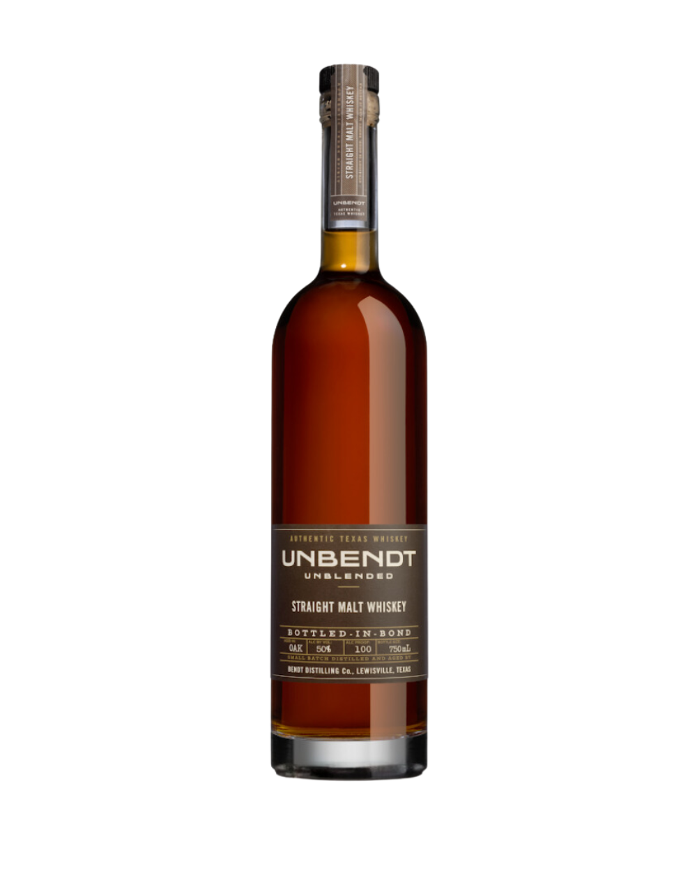 UNBENDT TEXAS BOTTLE IN BOTTLE STRAIGHT MALT WHISKEY 750 ML