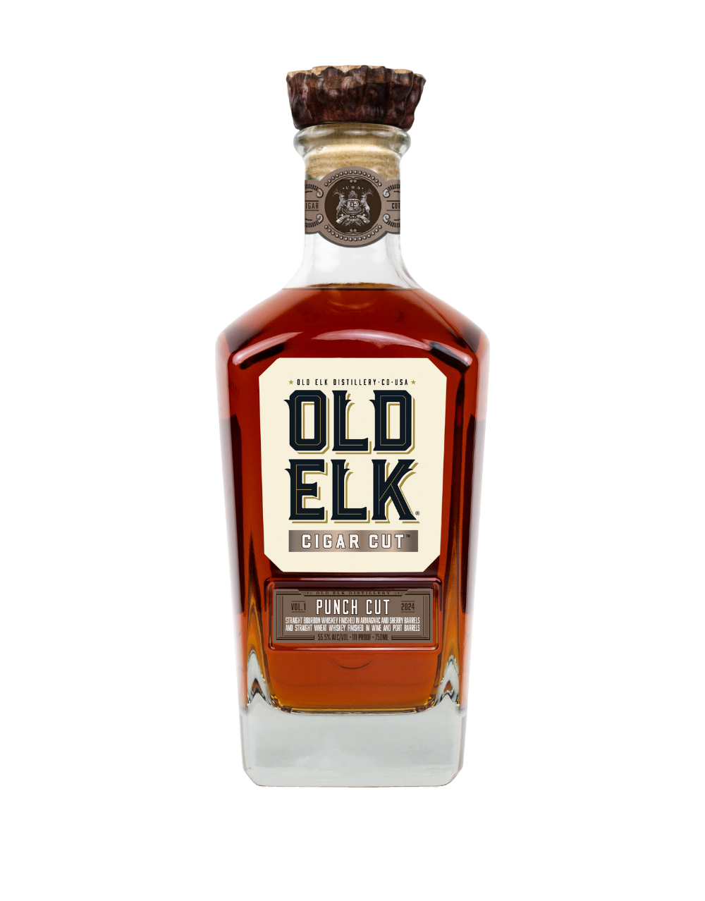 OLD ELK CIGAR CUT PUNCH CUT STRAIGHT BOURBON WHISKEY 750 ML
