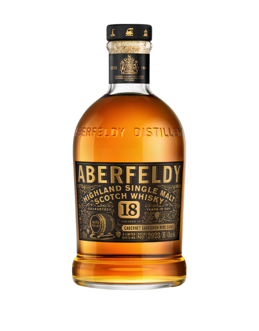 ABERFELDY 18 YEAR OLD LIMITED EDITION SINGLE MALT SCOTCH WHISKY FINISHED IN NAPA VALLEY CABERNET SAUVIGNON CASKS 750 ML