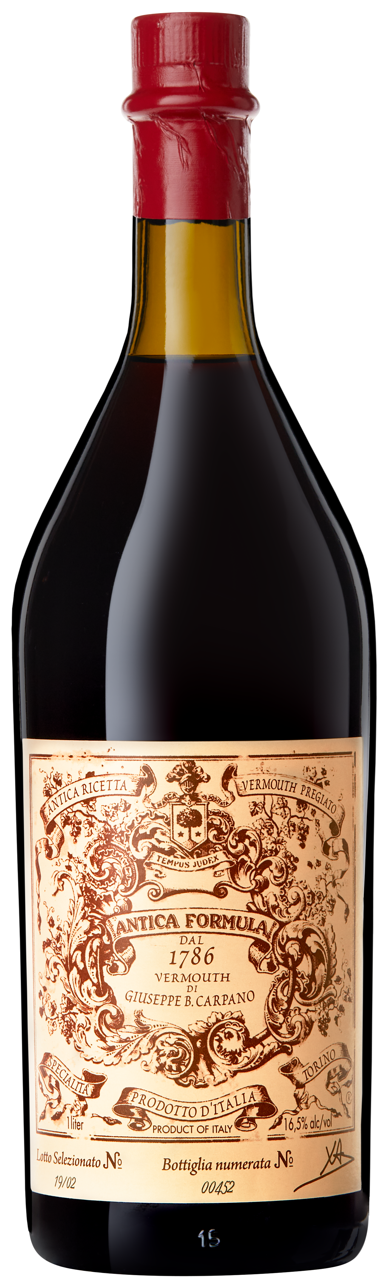 Carpano Antica Formula Sweet Vermouth (1 Liter)  Front Bottle Shot