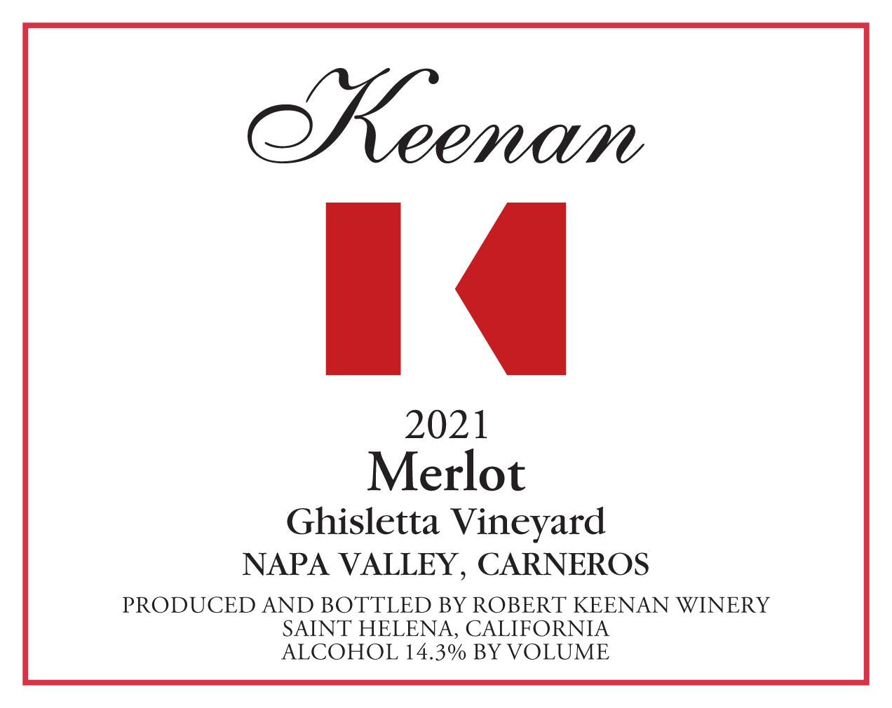 Keenan Napa Valley Merlot (375ML half-bottle) 2021