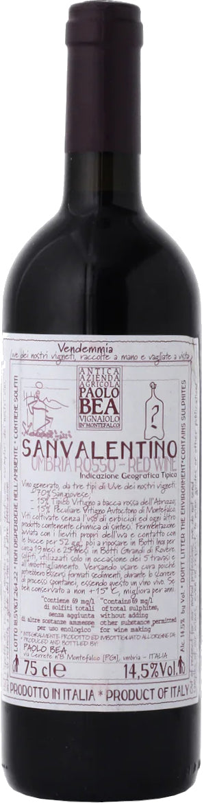 Paolo Bea San Valentino Rosso 2019  Front Bottle Shot