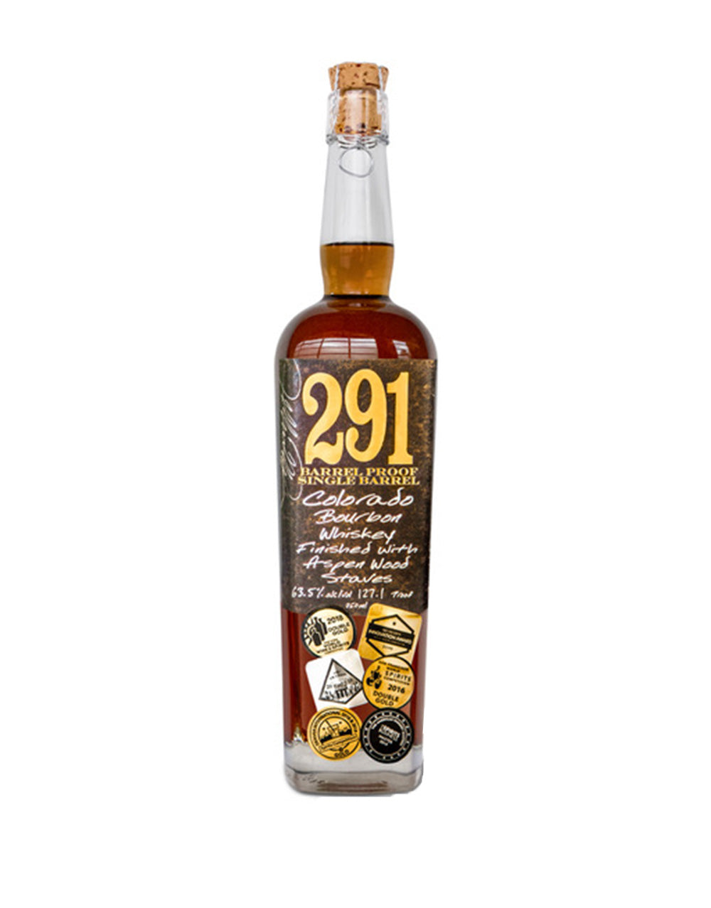 291 COLORADO BOURBON WHISKEY, FINISHED WITH ASPEN WOOD STAVES, BARREL PROOF, SINGLE BARREL 750 ML