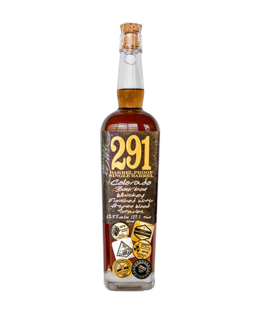 291 COLORADO BOURBON WHISKEY, FINISHED WITH ASPEN WOOD STAVES, BARREL PROOF, SINGLE BARREL 750 ML