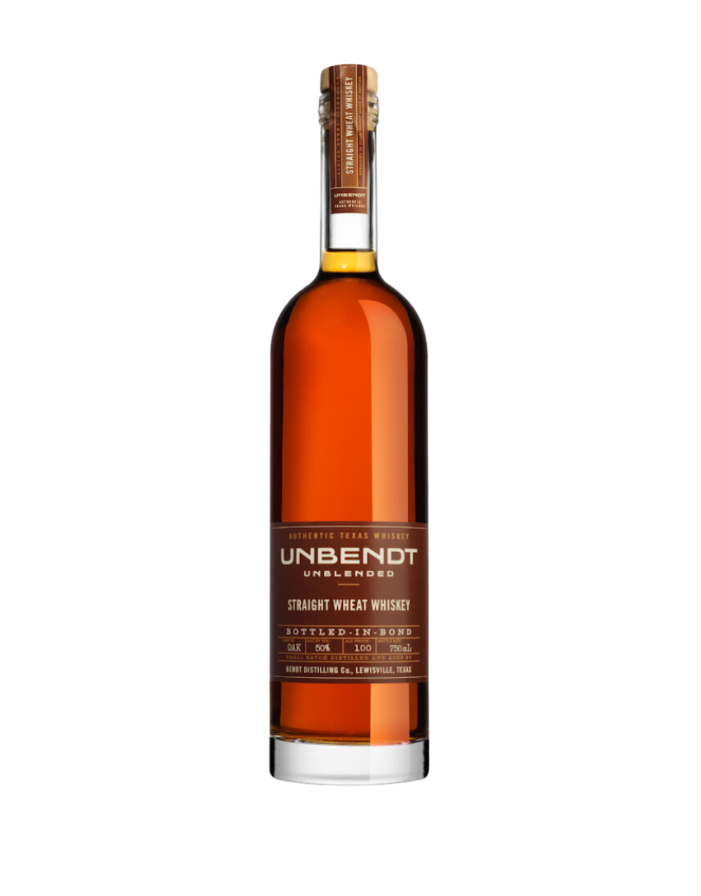UNBENDT BOTTLED IN BOND TEXAS STRAIGHT WHEAT WHISKEY 750 ML