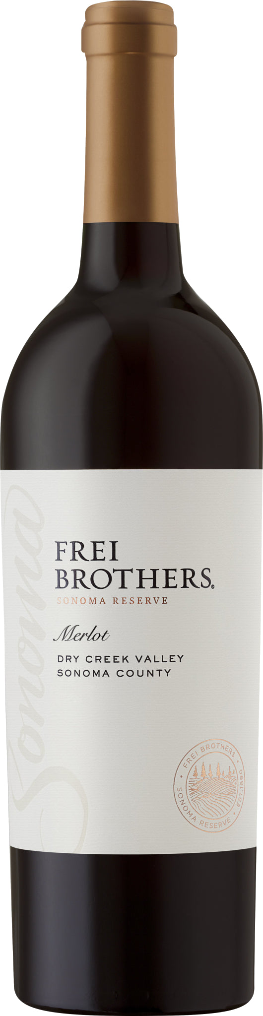 Frei Brothers Reserve Merlot 2021  Front Bottle Shot