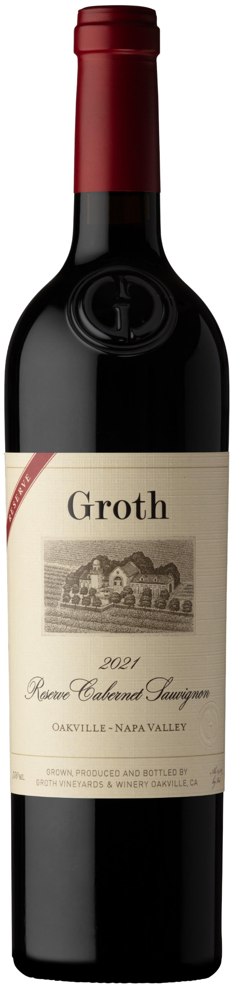 Groth Reserve Cabernet Sauvignon 2021  Front Bottle Shot