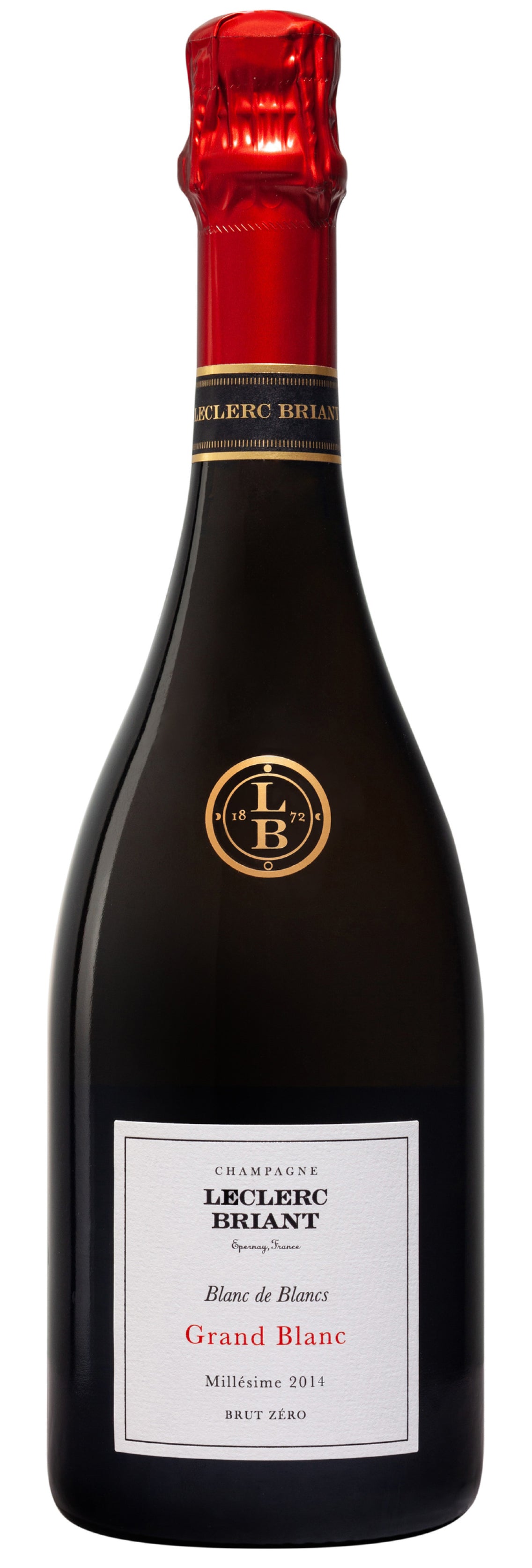 Champagne Leclerc Briant Grand Blanc Brut Zero 2014  Front Bottle Shot