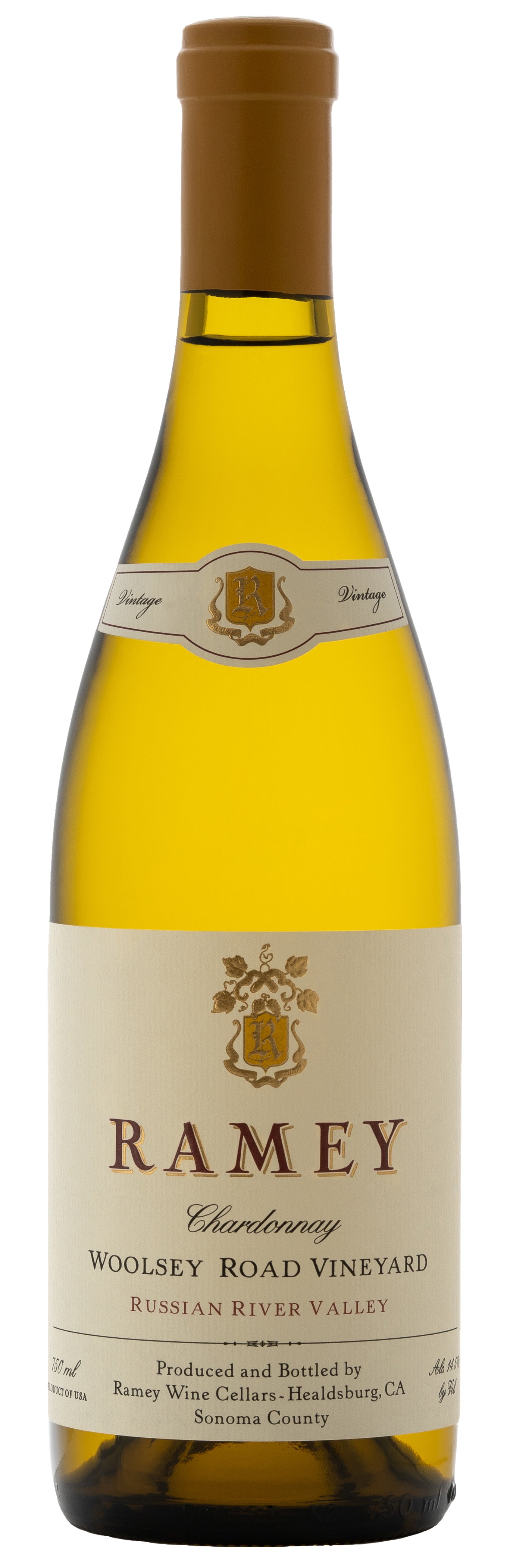 Ramey Woolsey Road Vineyard Chardonnay 2022  Front Bottle Shot