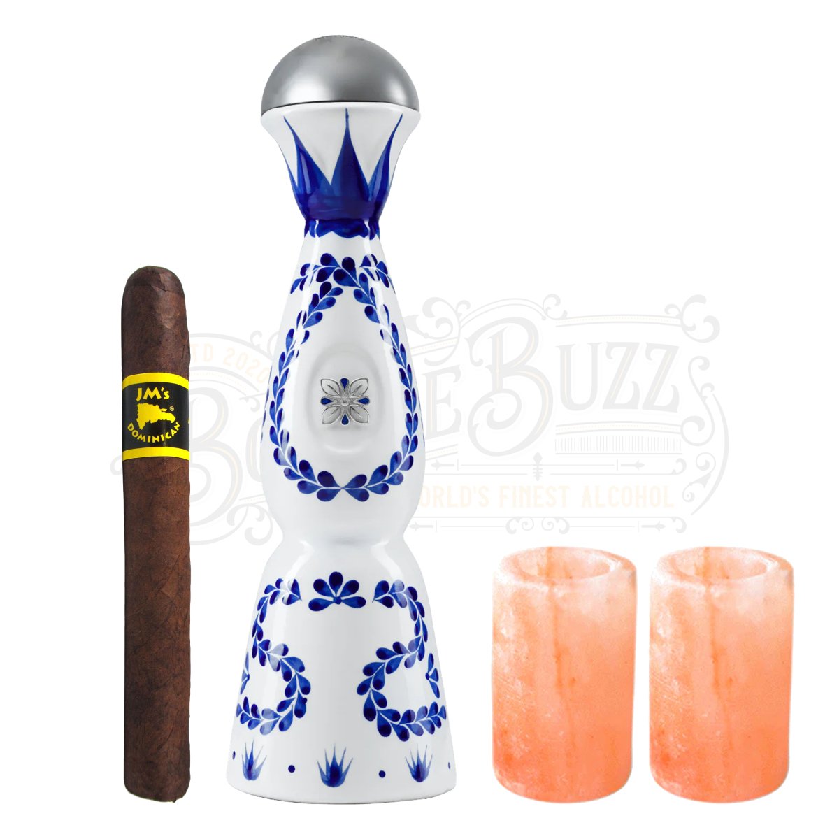 Clase Azul Reposado Tequila with Spice Lab Shot Glasses & Cigar Bundle