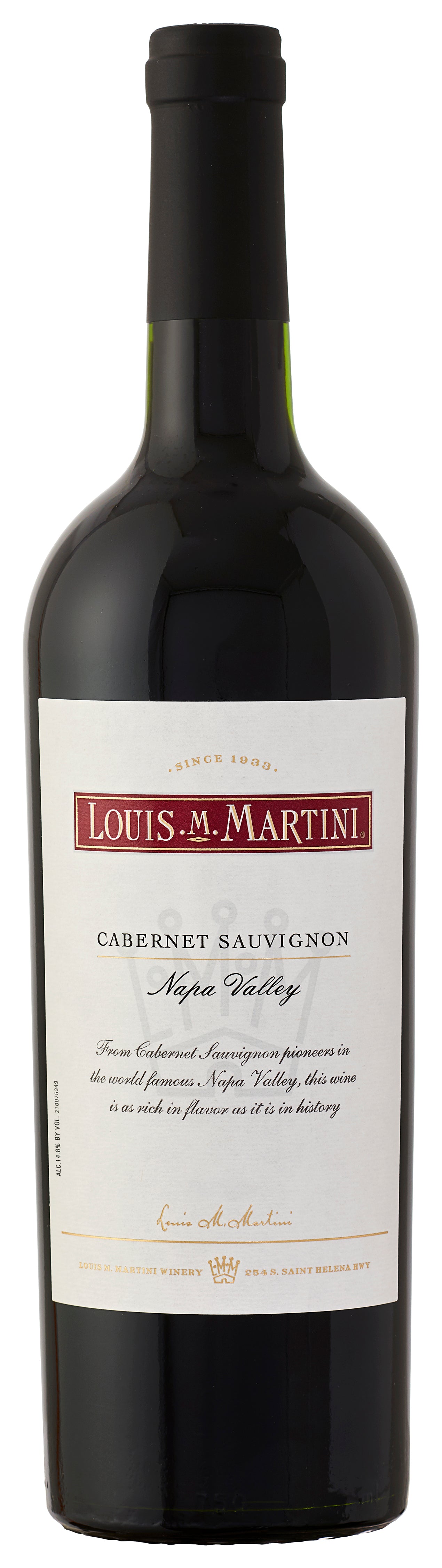 Louis Martini Napa Valley Cabernet Sauvignon 2022  Front Bottle Shot