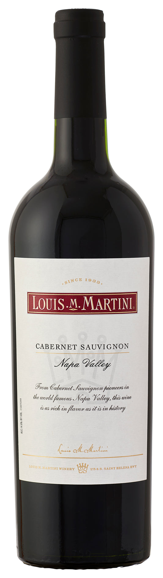 Louis Martini Napa Valley Cabernet Sauvignon 2022  Front Bottle Shot