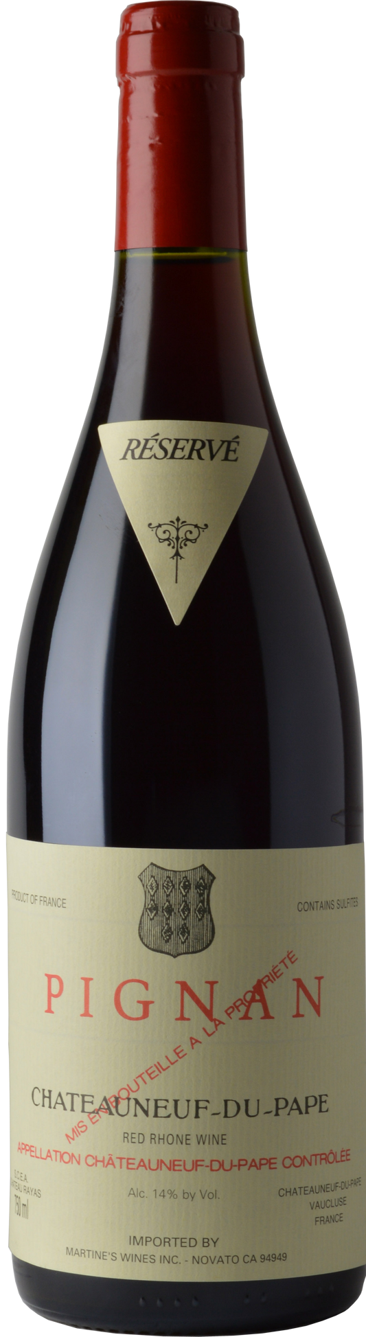 Chateau Rayas Pignan Chateauneuf-du-Pape 2012  Front Bottle Shot