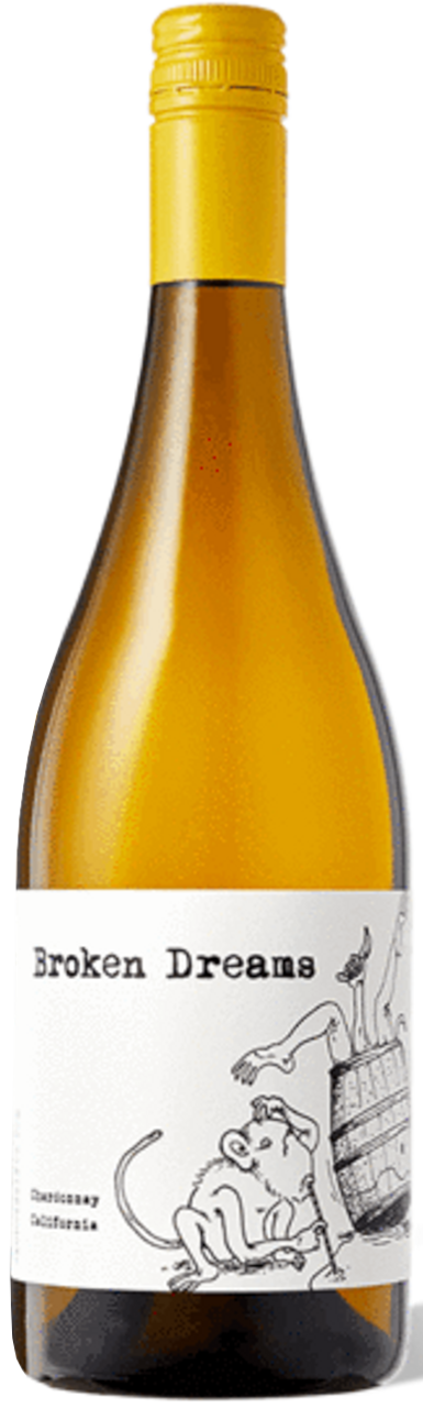 SLO Down Wines Broken Dreams Chardonnay 2022  Front Bottle Shot