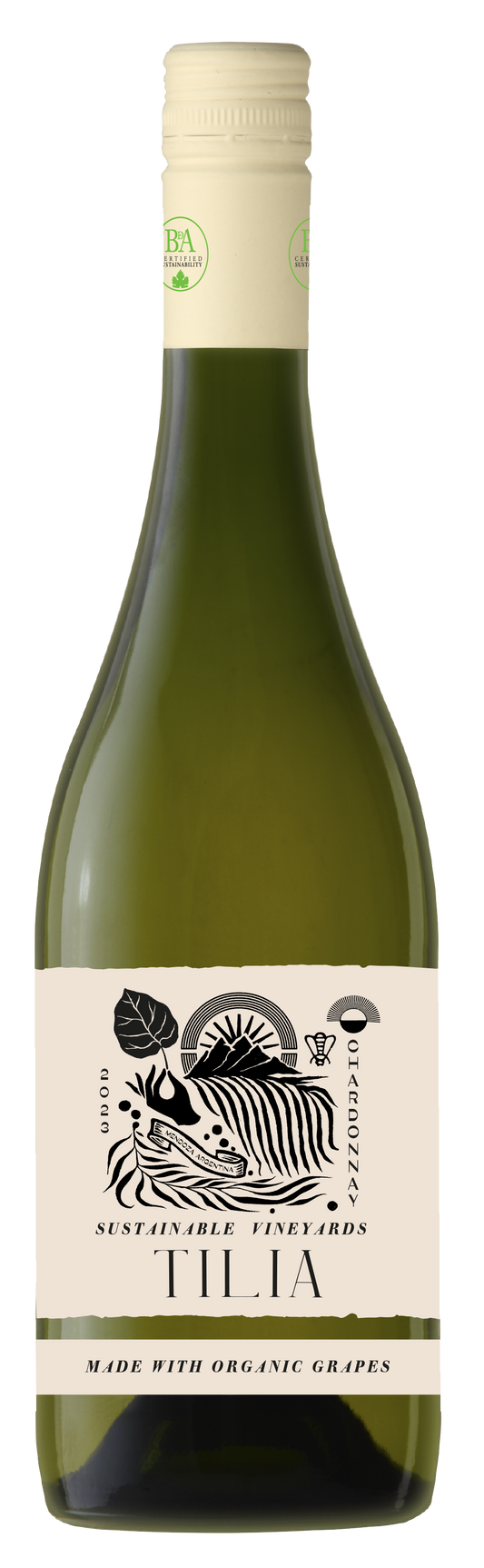 Tilia Organic Chardonnay 2023  Front Bottle Shot