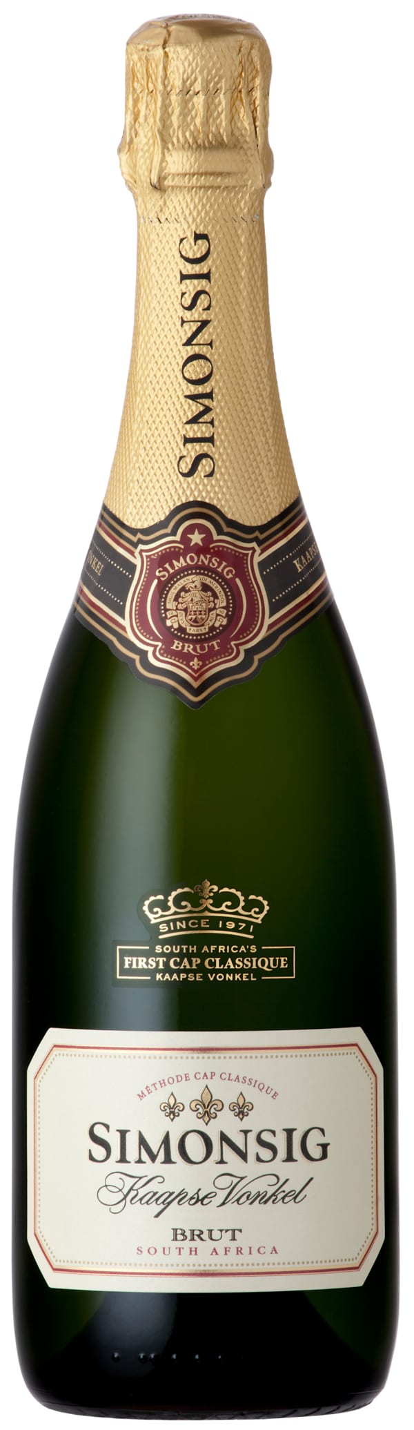 Simonsig Kaapse Vonkel Brut 2022  Front Bottle Shot