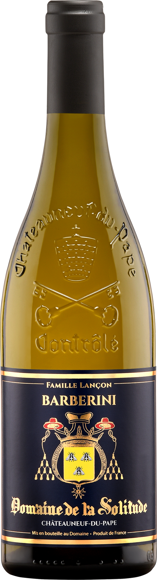 Domaine de la Solitude Chateauneuf-du-Pape Cuvee Barberini Blanc 2023  Front Bottle Shot