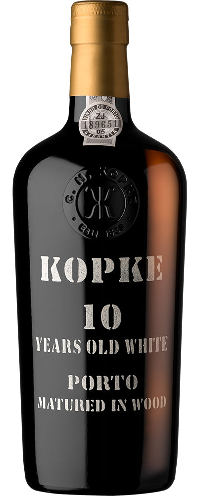 Kopke 10 Year White Port  Front Bottle Shot