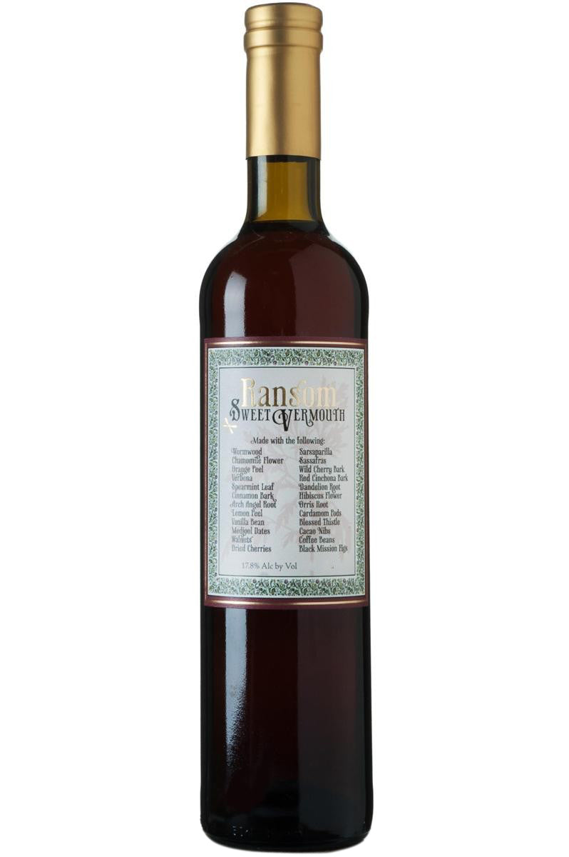 Ransom Sweet Vermouth (375ML half-bottle)  Front Bottle Shot