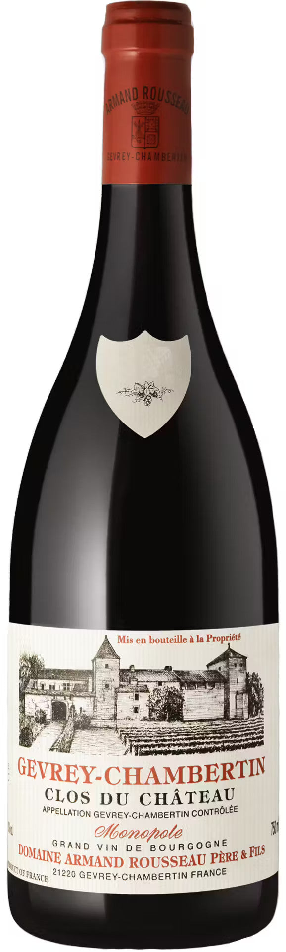 Domaine Armand Rousseau Gevrey-Chambertin Clos du Chateau Monopole 2021  Front Bottle Shot