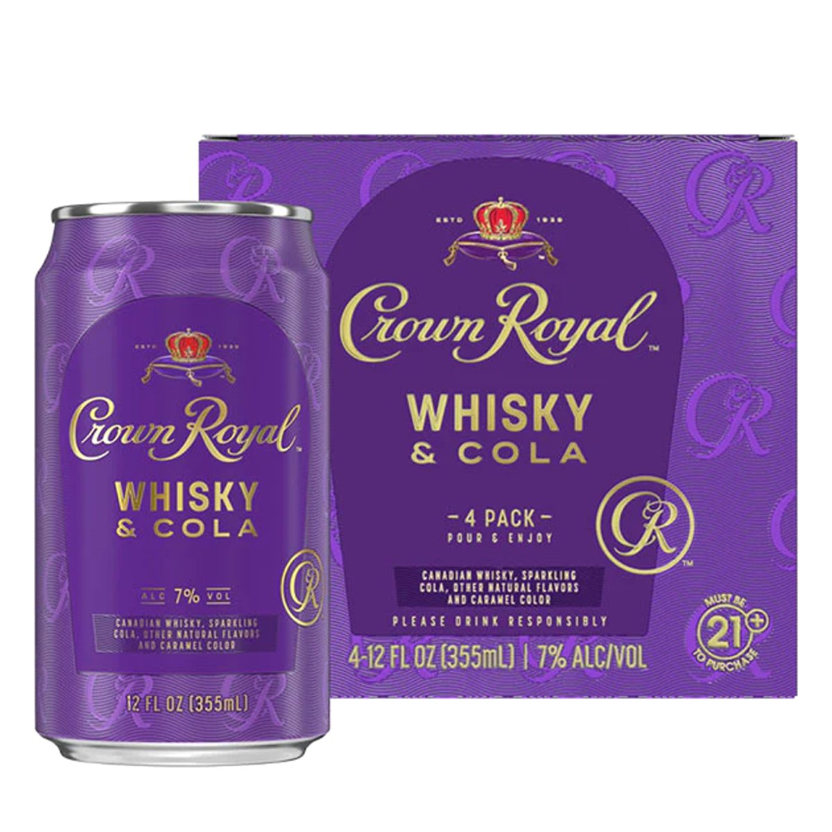 Crown Royal Whiskey & Cola Canned Cocktail 4 Pk