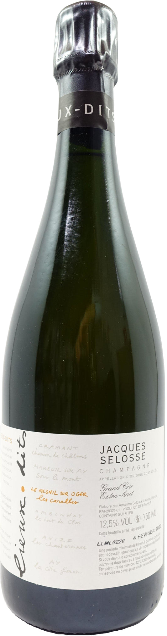 Jacques Selosse Les Carelles Extra Brut Le Mesnil  Front Bottle Shot