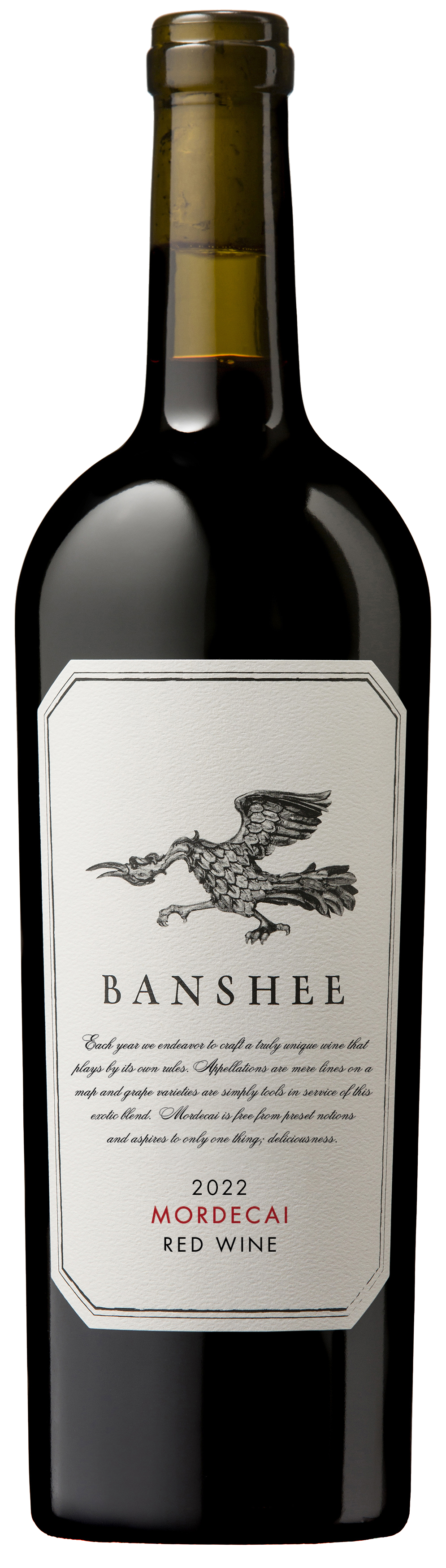Banshee Mordecai Proprietary Red 2022  Front Bottle Shot