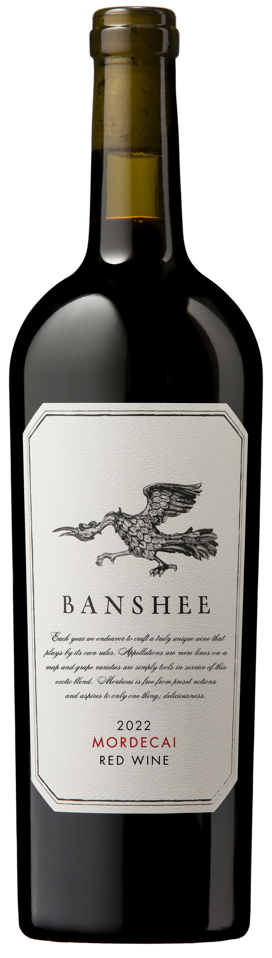 Banshee Mordecai Proprietary Red 2022  Front Bottle Shot