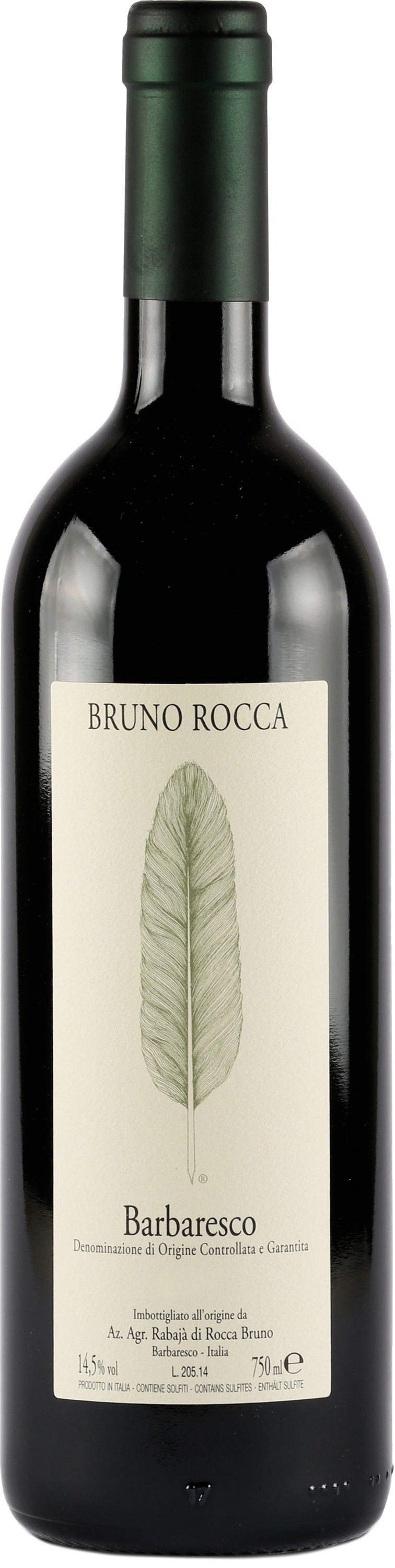 Bruno Rocca Barbaresco 2021  Front Bottle Shot
