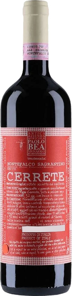 Paolo Bea Montefalco Sagrantino Secco Cerrete 2017  Front Bottle Shot